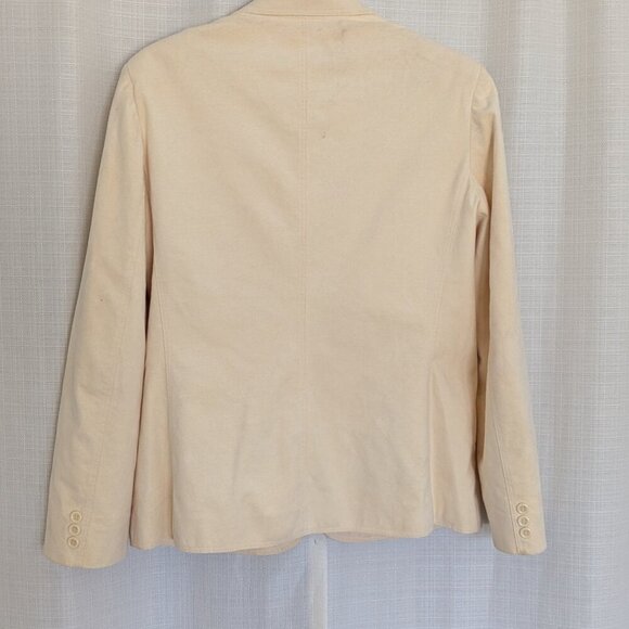 Vintage I. Magnin Ivory Suede Blazer Size 16 Notched Collar Button Down‎ - Picture 5 of 10